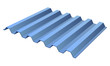 Blue profile ribbed metal panel