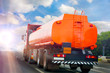 gas-tank truck goes on highway