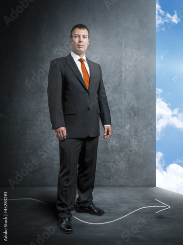 Photo: business mans way to the bright side business mans way to the bright side