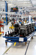 car engine assembled on the factory production line