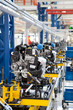 car engine assembled on the factory production line