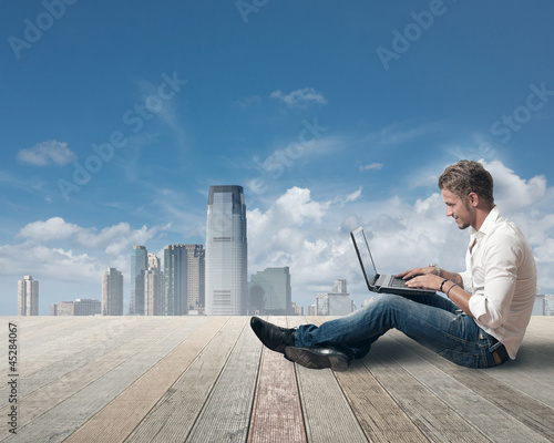 Photo: Freedom boy working outdoor Freedom boy working outdoor