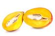 Ripe appetizing mango isolated on white