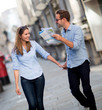 Tourists holding a map