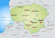 Map of Lithuania with neighboring countries and capitals