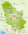 Internet map of Serbia with neighboring countries