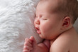 Close Up of newborn baby peacefully sleeping