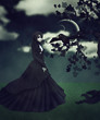 Woman in black dress