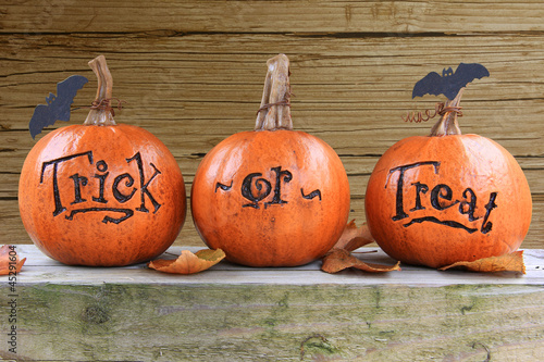 Photo: Trick or treat pumpkins Trick or treat pumpkins