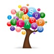 alphabet tree isolated on white background