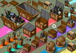 isometric humid waste garbage container in varius sizes