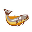 Trout Fish Jumping Retro