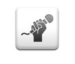 Illustration: Boton cuadrado blanco simbolo karaoke Boton cuadrado blanco simbolo karaoke