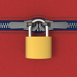 Illustration: Zip locked by padlock Zip locked by padlock
