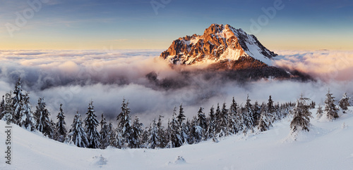 Photo: Mountain peak at winter - Roszutec - Slovakia mountain Fatra Mountain peak at winter - Roszutec - Slovakia mountain Fatra