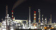 Oil and gas refinery at twilight - Petrochemical factory