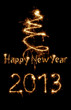 Card for year 2013 written with sparkles