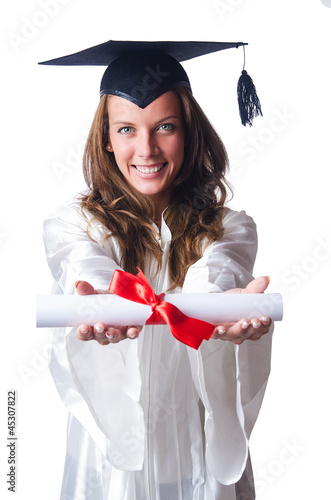 Photo: Graduate isolated on the white Graduate isolated on the white