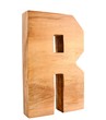 R text from wooden letter version 2