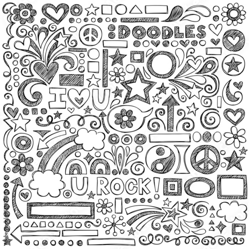 Vector: Sketchy Notebook Doodles Vector Design Elements Illustration Sketchy Notebook Doodles Vector Design Elements Illustration