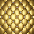 Golden leather upholstery with diamond buttons