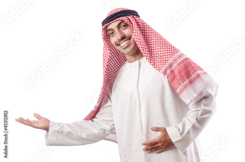Photo: Arab man isolated on the white Arab man isolated on the white