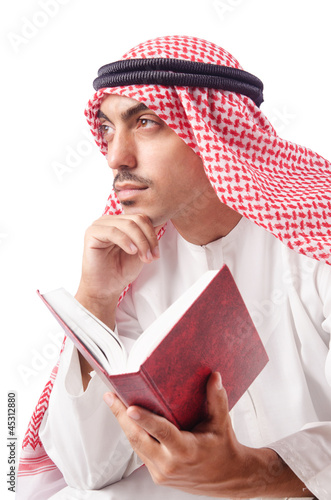 Photo: Arab man praying on white Arab man praying on white