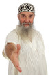 homme en djellaba tendant main