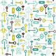 Antique Keys Background - for your design or scrapbook - in vect