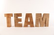 TEAM text animation with wood letter version 1