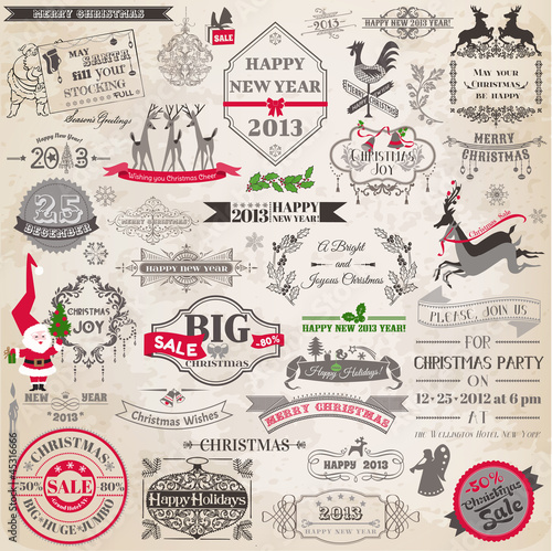 Vector: Vector Set: Christmas Calligraphic Design Elements and Page Deco Vector Set: Christmas Calligraphic Design Elements and Page Deco