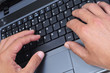 working with a laptop