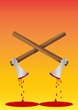 Vector: Bloody Axe, illustration Bloody Axe, illustration