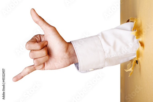 Photo: Hand with call sign Hand with call sign