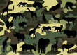 vector camouflage background wih animal silhouettes