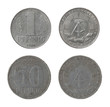 East German Coins Isolated on White