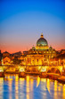 St. Peter's cathedral at night, Rome