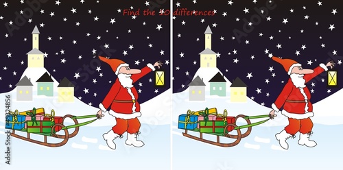 Vector: Santa Claus-10 differences Santa Claus-10 differences