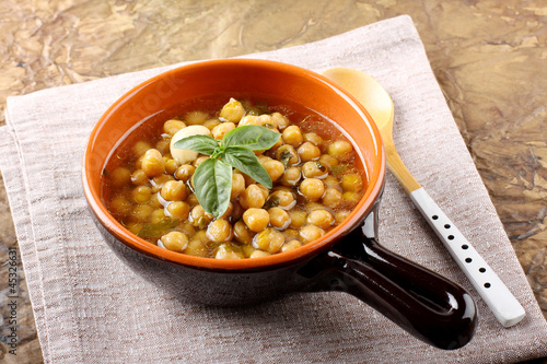 Photo: Chickpea soup on bowl Chickpea soup on bowl