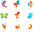 set of butterfly icons