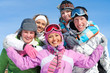 Friends on winter resort