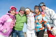 Friends on winter resort