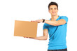 Werbung mit Karton