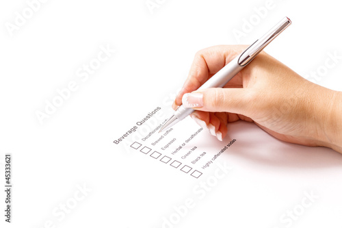 Photo: Beverage question form Beverage question form