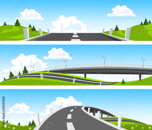 Vector: Way through nature. Vector Way through nature. Vector