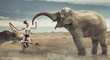 Sexy fashionable lady with elephant Sexy fashionable lady with elephant