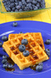 Photo: Waffle with syrup and fresh blueberries Waffle with syrup and fresh blueberries