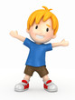 3d render of a happy boy