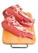 raw meat on wood board