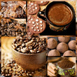 Coffee and sweets. Collage.
